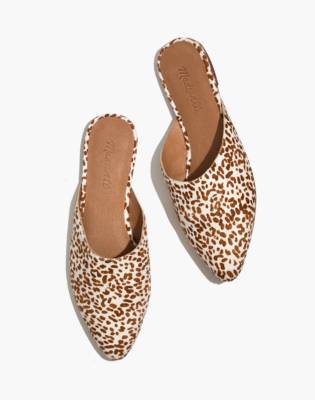 leopard calf hair mules