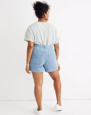 madewell high rise cuffed denim shorts