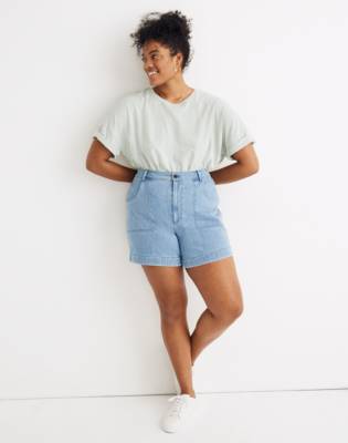 madewell high rise cuffed denim shorts