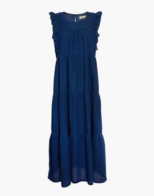 ruffle tiered midi dress