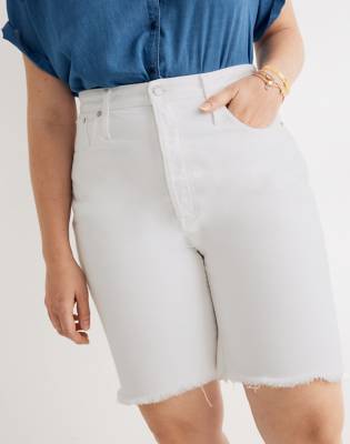 long white denim shorts