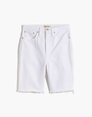 white long denim shorts