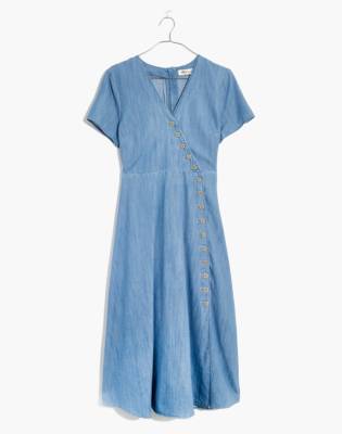 madewell denim wrap dress