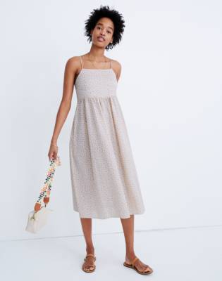 madewell tie strap midi dress