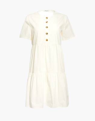 button front short sleeve dress