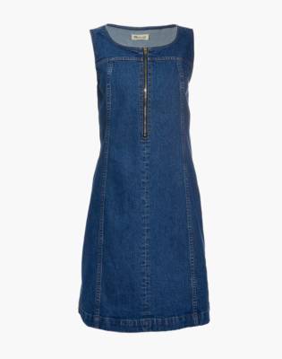 denim zip dress