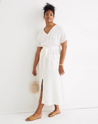 linen tie waist dress