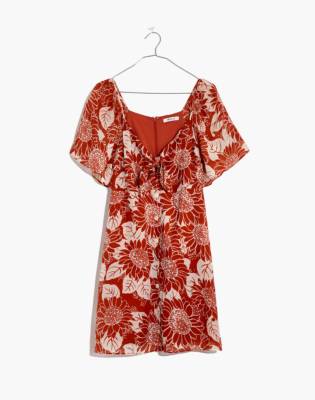 madewell tie front mini dress