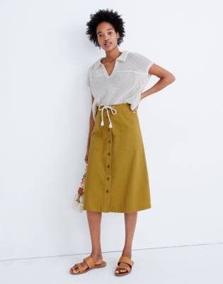 madewell midi jean skirt
