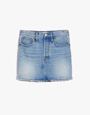 madewell rigid denim skirt