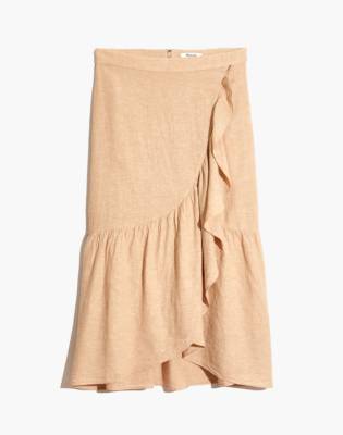 linen midi wrap skirt