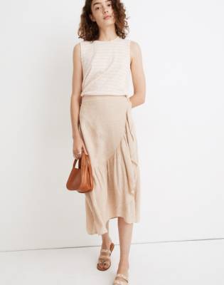 ruffle wrap skirt midi