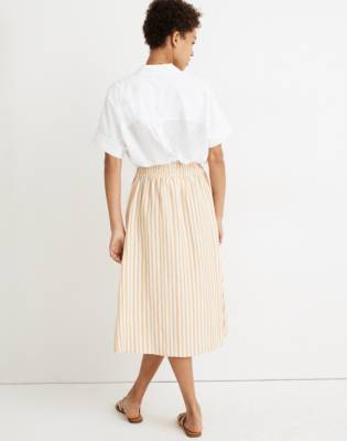 smocked waist midi skirt