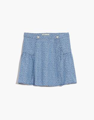 madewell gingham wrap mini skirt