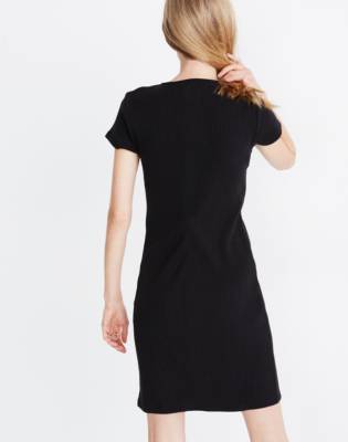 ribbed button front dress