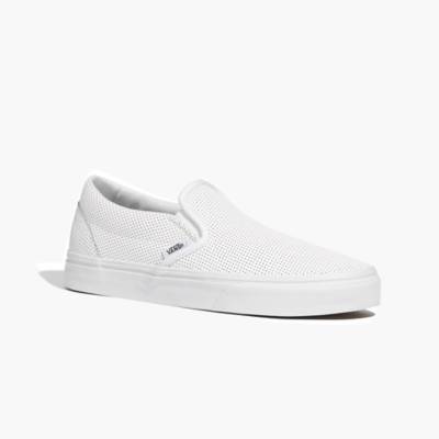 mens perforated leather slip on shoes