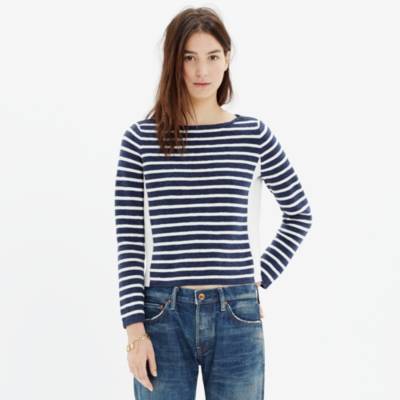 Shoulder-Zip Stripe Sweater : pullovers | Madewell