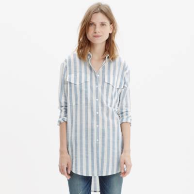Oversized Button-Down Shirt in Major Stripe : boyshirts | Madewell