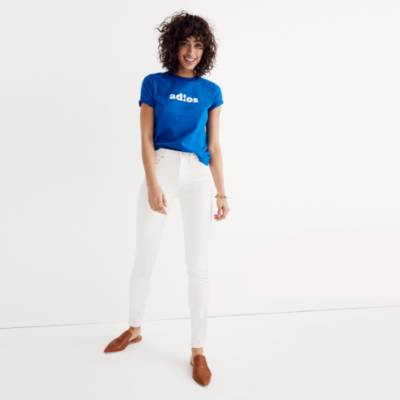 madewell high rise skinny jeans white