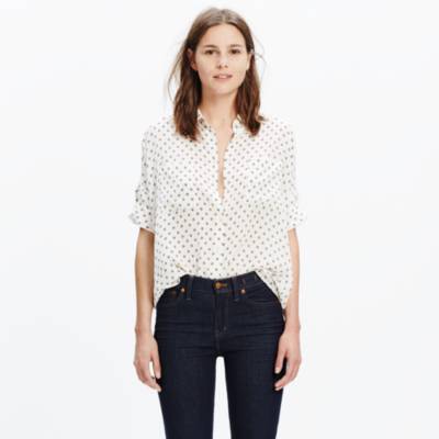 Silk Courier Shirt in Foulard Dot : AllProducts | Madewell