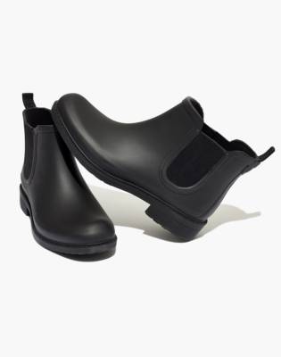 black chelsea rain boots