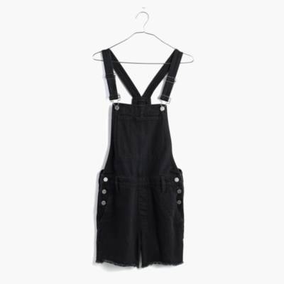 madewell black overall shorts