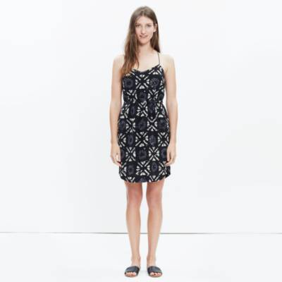 Silk Sunlight Cami Dress in Painted Feathers : waist defined ...