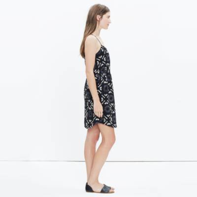 Silk Sunlight Cami Dress in Painted Feathers : waist defined ...