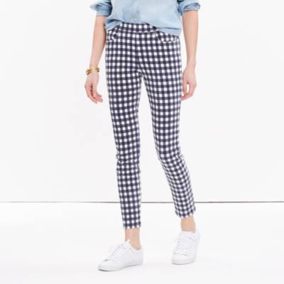 gingham skinny jeans