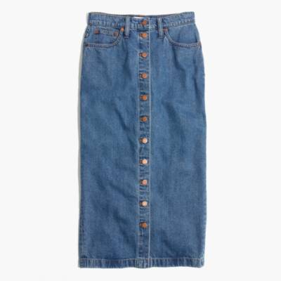 madewell midi jean skirt