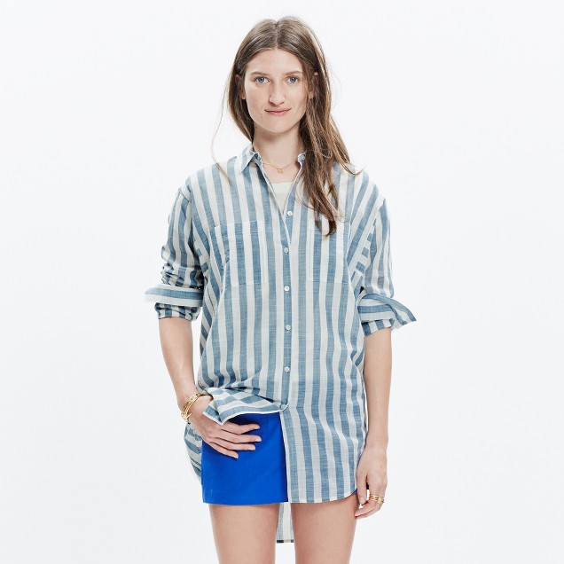 Oversized Button-Down Shirt in Major Stripe : shopmadewell button-up ...