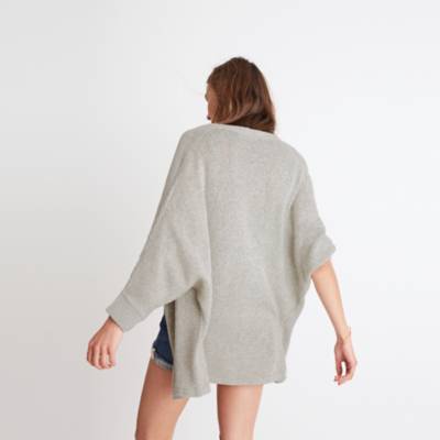 boxy collared cable knit cardigan