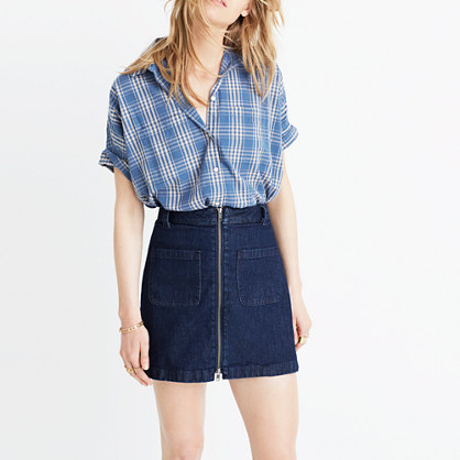 Denim Zip Mini Skirt : mini | Madewell