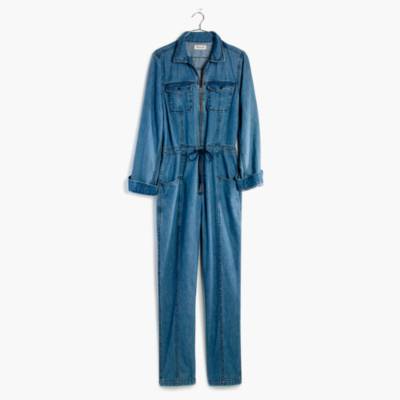 denim coverall romper