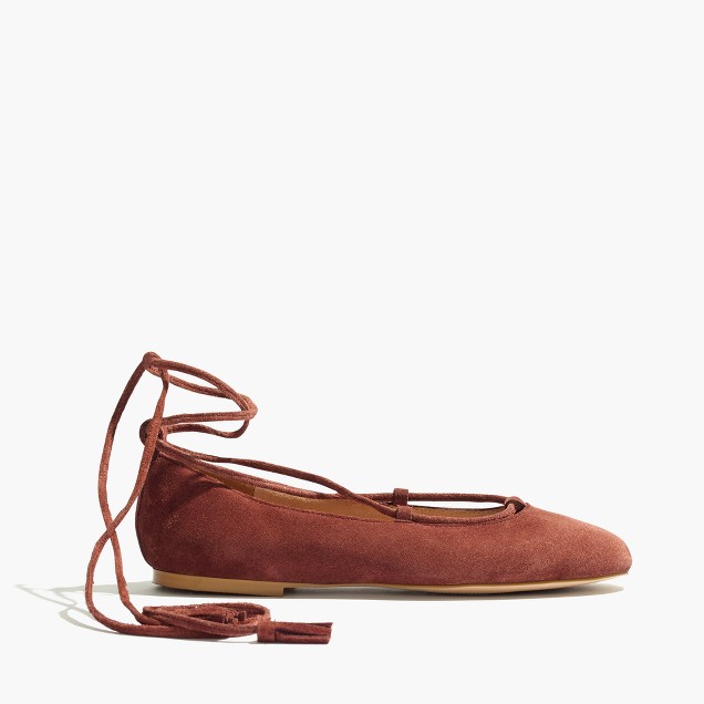 The Inga Lace-Up Flat in Suede : shopmadewell flats | Madewell