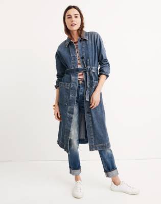 women's denim duster coat