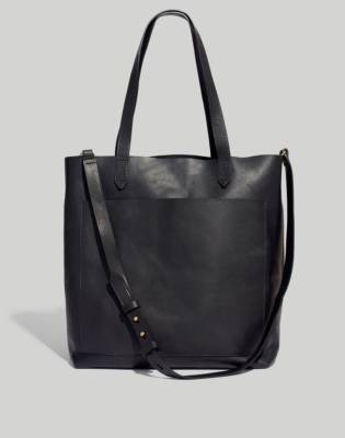 madewell black leather tote