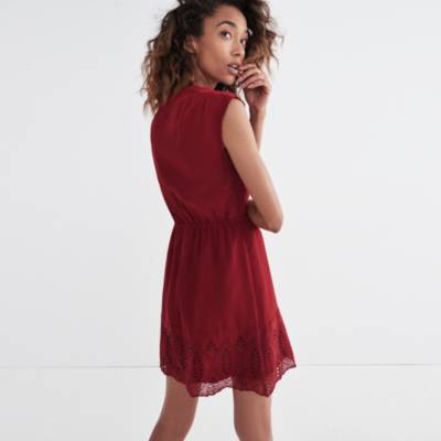 madewell red eyelet dress