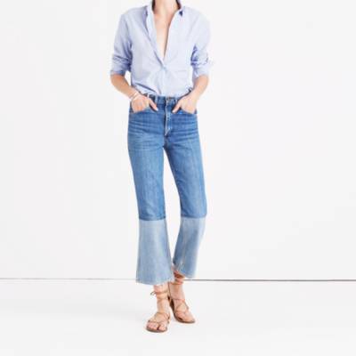 madewell two tone jeans