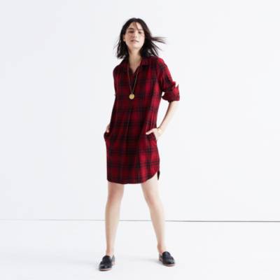 plaid shirtdress