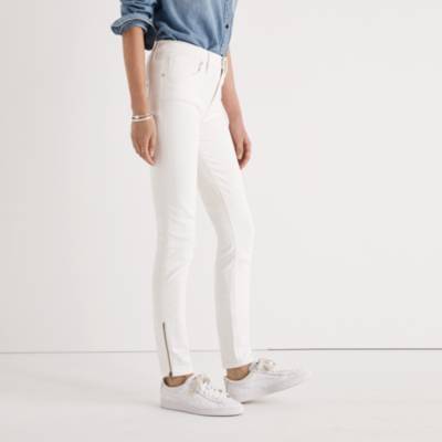 madewell 9 high rise skinny white