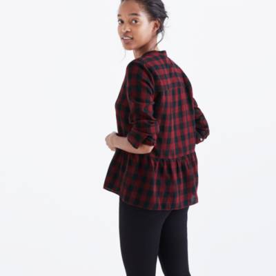 buffalo plaid peplum top