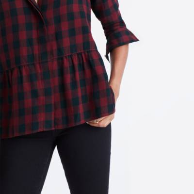 buffalo check peplum top