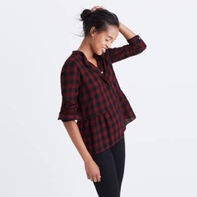 buffalo plaid peplum top