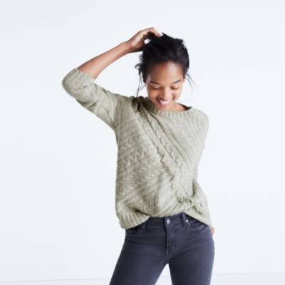 madewell cable knit sweater