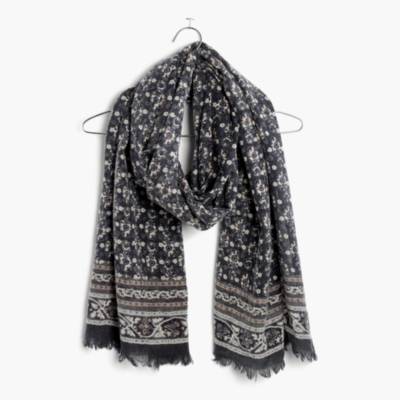 Image of Abstract Floral Border Scarf