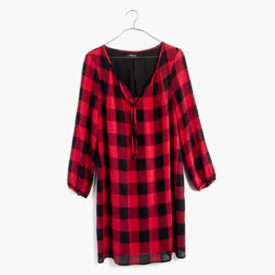 buffalo plaid tunic dress
