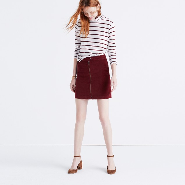 Studio Zip Skirt in Velvet : shopmadewell mini | Madewell
