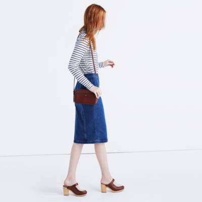 madewell asymmetrical jean skirt