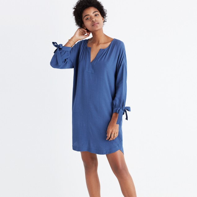 Du Jour Tie-Sleeve Tunic Dress : shopmadewell casual dresses | Madewell